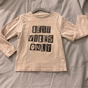 🔴 3/$10 Toddler Cream “Best Vibes Only” Long Sleeve Tee